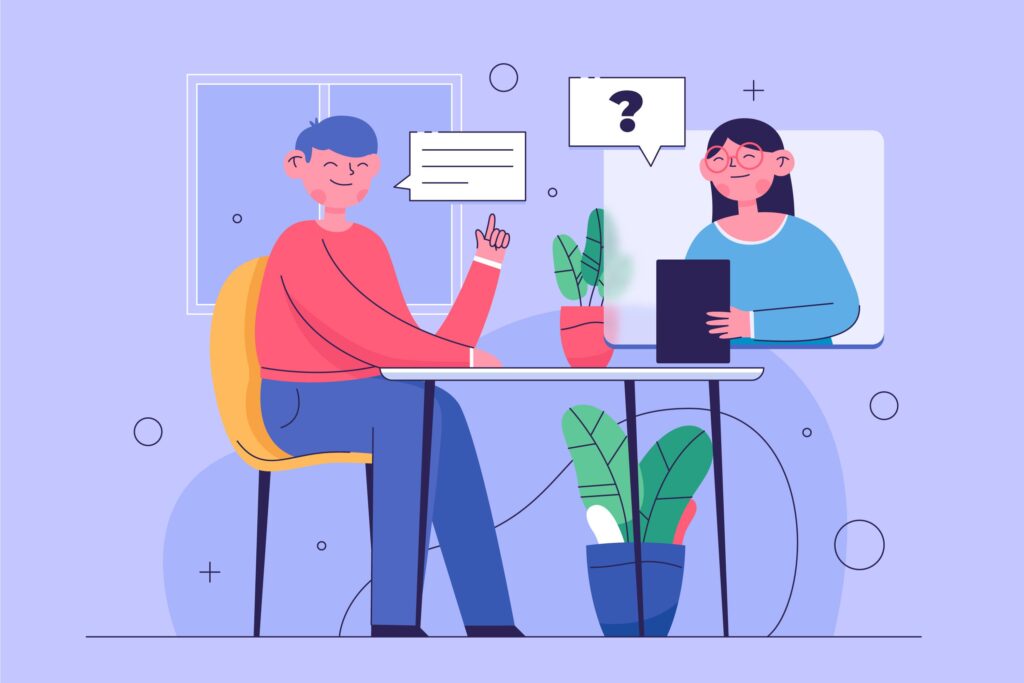 IT staff augmentation partners- a man and women having online interview