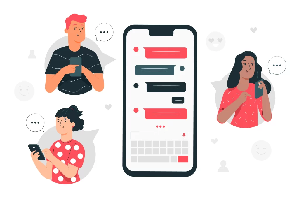 people using instant messaging apps
