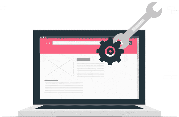 Website maintenance services banner illustration